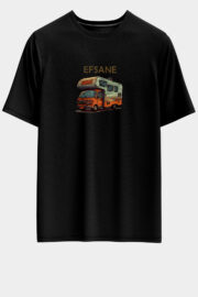 Unisex Oversize Efsane Tasarım T-Shirt - Siyah