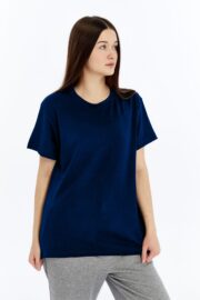 Kadın Modal Kumaş Regular Lacivert T-Shirt