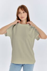 Kadın Modal Kumaş Regular Su Yeşili T-Shirt