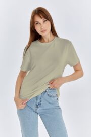 Kadın Modal Kumaş Regular Su Yeşili T-Shirt - Görsel 4