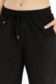 Kadın Oversize Paraşüt Kumaş Baggy Pantolon - Siyah - Görsel 14