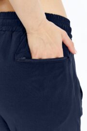 Kadın Oversize Paraşüt Kumaş Paçası Lastikli Pantolon - Lacivert - Görsel 14