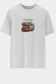 Unisex Oversize Efsane Tasarım T-Shirt - Beyaz