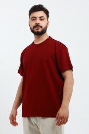 Erkek Modal Kumaş Regular Bordo T-Shirt
